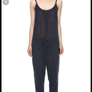 Xirena “James” black cotton jumpsuit with pockets